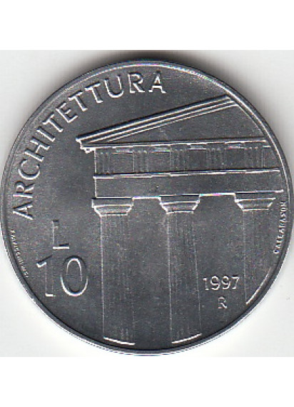 1997 10 Lire Italma L'Architettura Fior di Conio San Marino